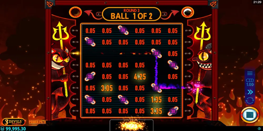 3 Devils Pinball slot game Bonus feature