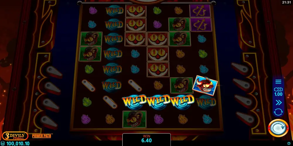 3 Devils Pinball slot game Wild Win