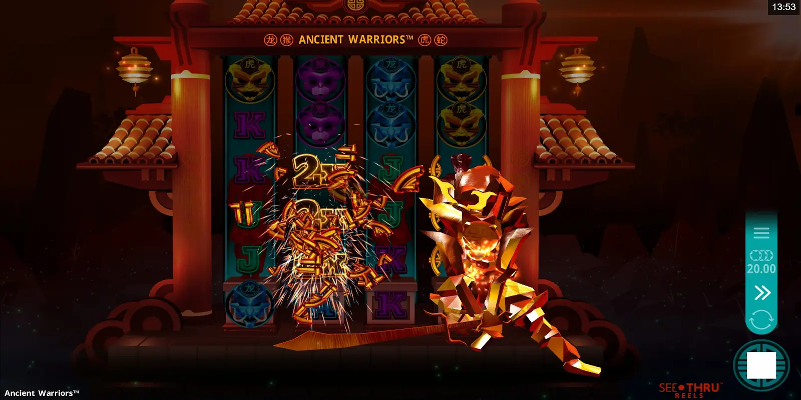 Crazy Tooth Studio (CTS) mobile slot games - Ancient Warriors slot special effects