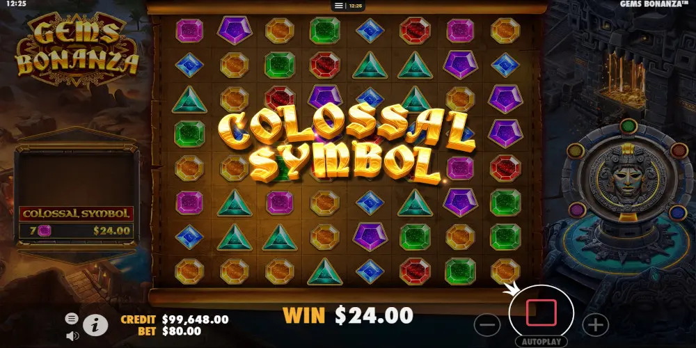 Gems Bonanza slot game Colossal Symbol feature