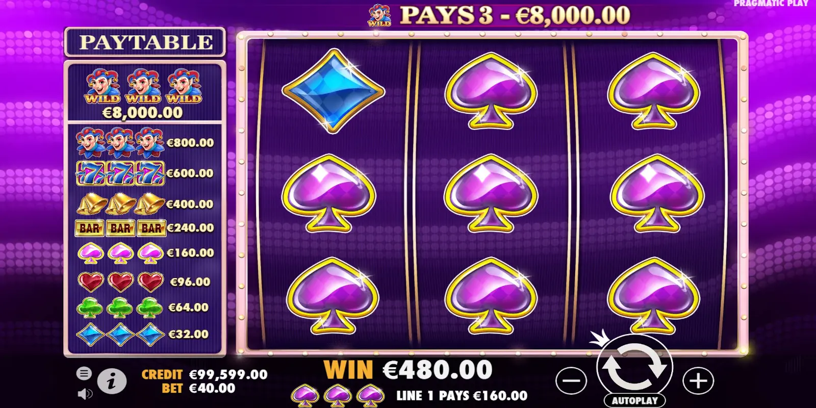 Try free DEMO game slot by Pragmatic Play Triple Joker - 8 symbols win