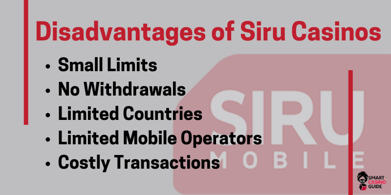 Disadvantages of online casino with Siru Mobile 2026