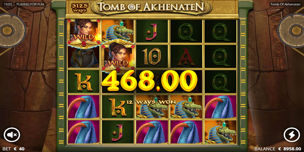 Casino game Tomb of Akhenaten bonus feature - expanded ways to win