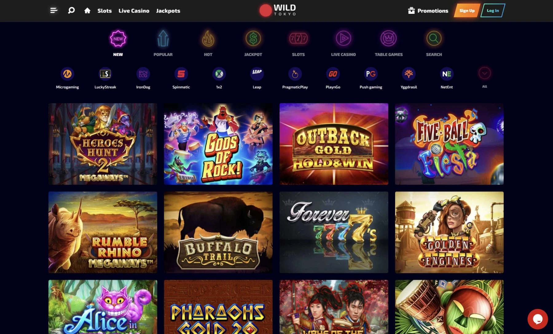 wildtokyo casino games slots heroes hunt gods of rock rumble rhino