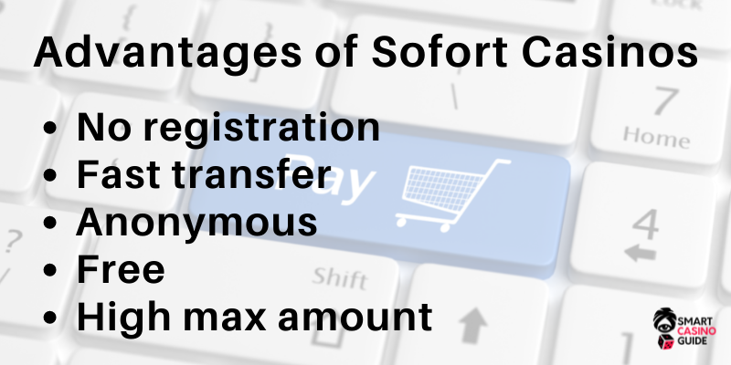 Advantages of online casino Sofort banking - Keyboard with Pay button