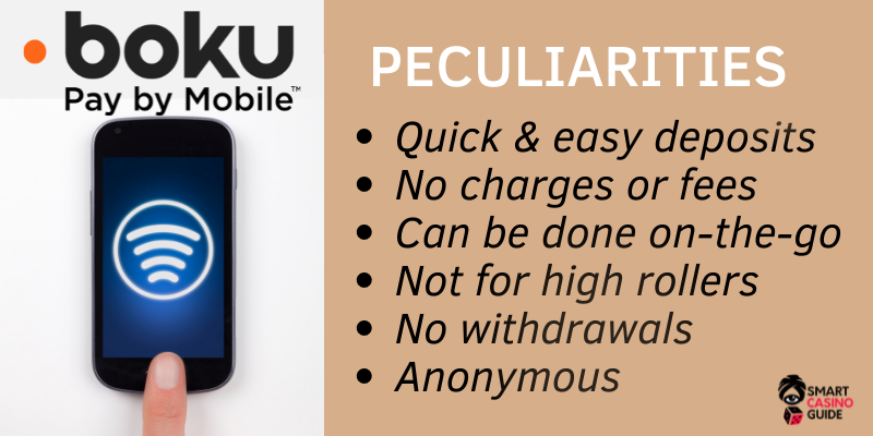 Boku peculiarities for mobile online casino pay with phone bill credit