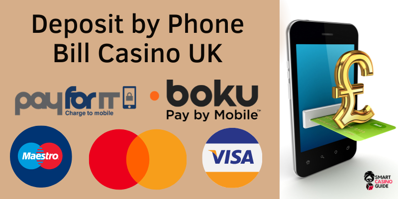 Deposit by Phone Bill Casino UK - Mobile, pound sign, card
