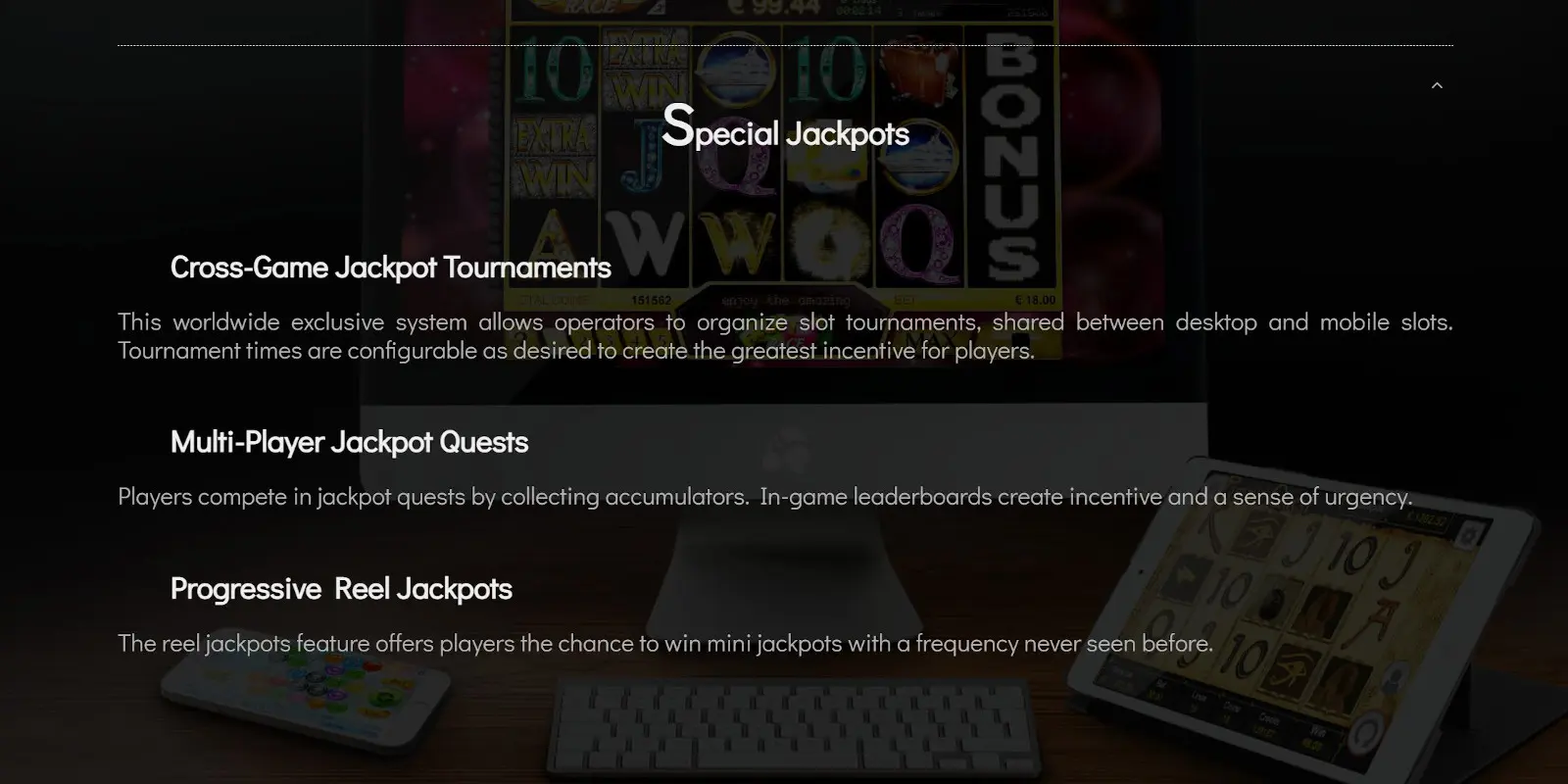 Espresso Games offers three types of Jackpots - Espresso Games Racepot feature