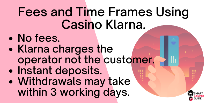 Fees and time frames of websites that use Klarna for gambling