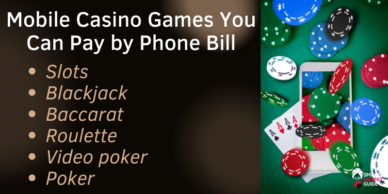 Mobile casino games you can pay by phone bill - Gambling games