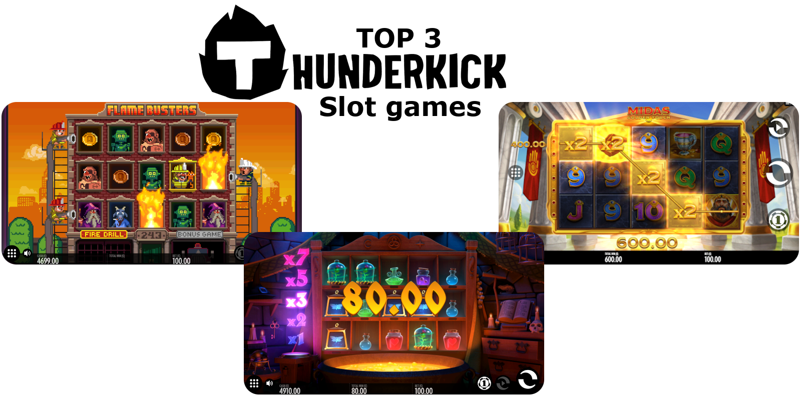 TOP 3 casino games by Thunderkick portfolio