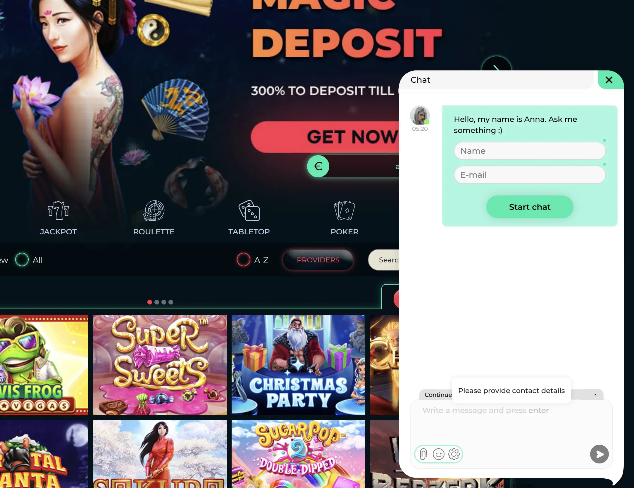 vespercasino live chat customer support