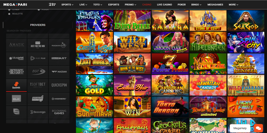 Megapari ist das beste Casino, um Swintt Slot-Spiele online zu spielen
