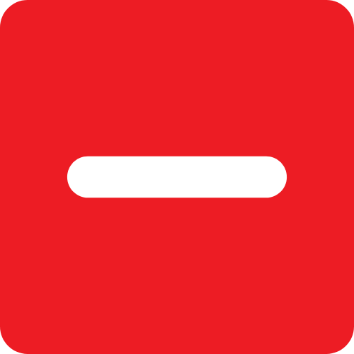 White minus in red square width=