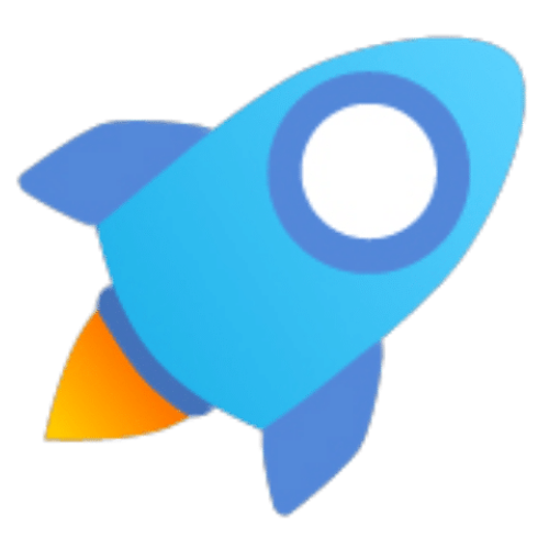 rocketpot logo blue rocket