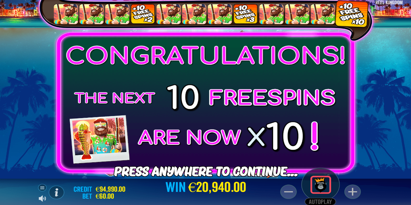 Bigger Bass Bonanza Free Spins with x10 multiplier