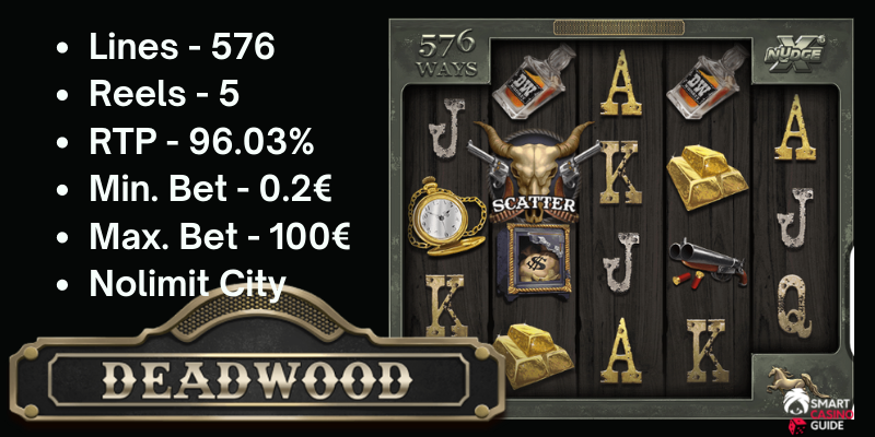 Deadwood xNudge casino slot machine free to play game online - Info & example