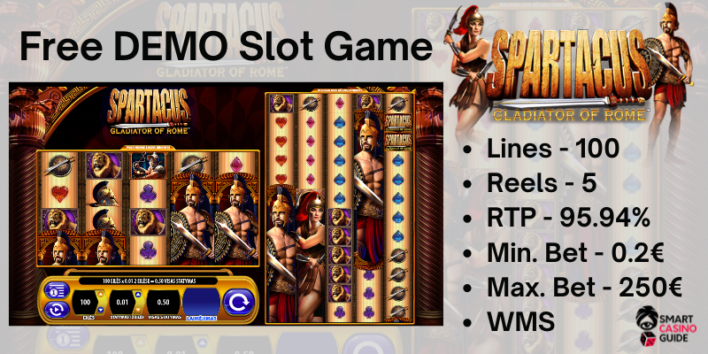 Spartacus, Gladiator of Rome play free slots games online for fun - Slot demo, info
