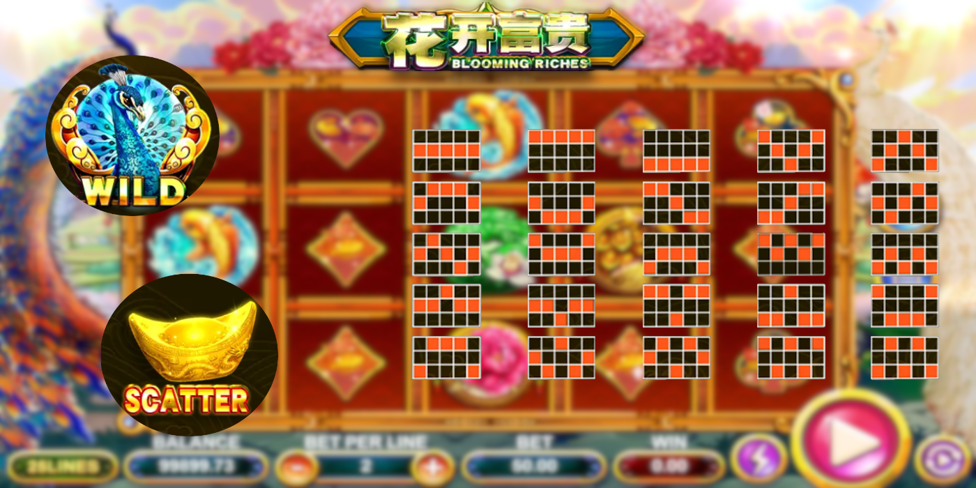 Blooming Riches slot game by Triple PG has Wild and Scatter features