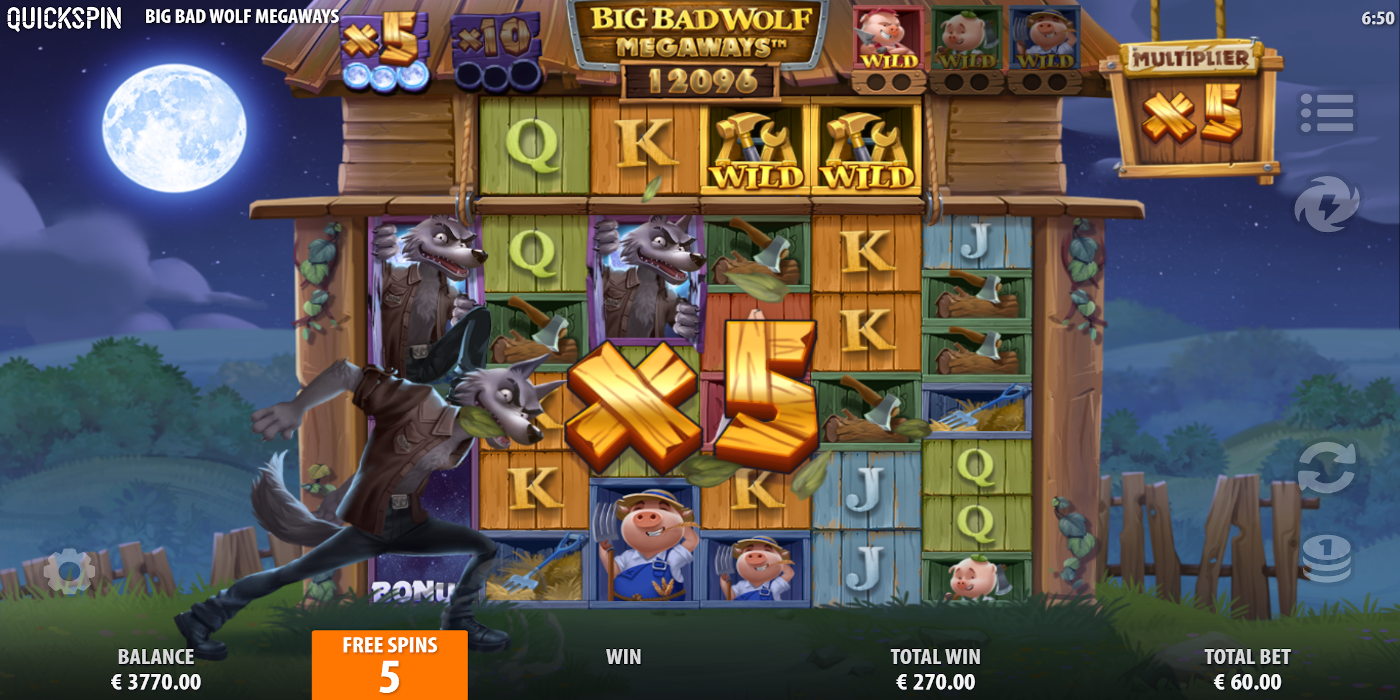 Big Bad Wolf Megaways casino slot machine is full of special effects and has amazing graphic