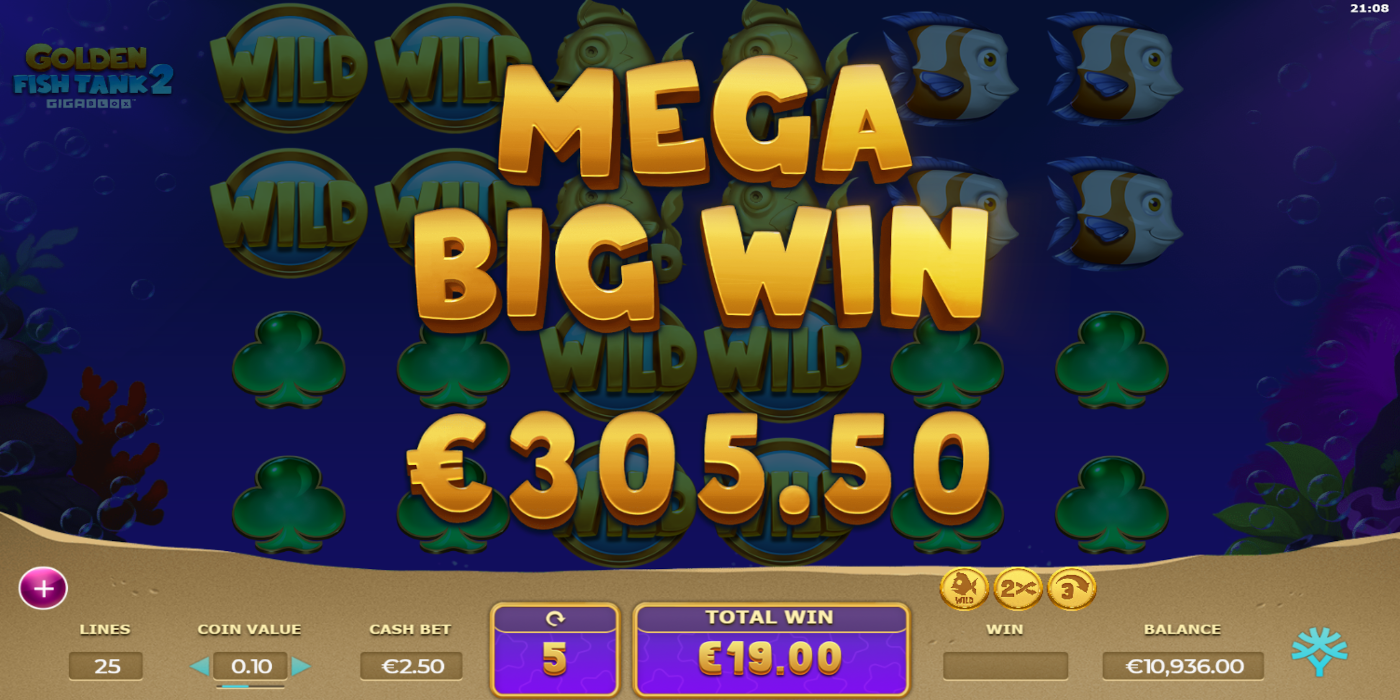 Like most of the Yggdrasil slots, the Golden Fish Tank 2 lets you catch amazing wins