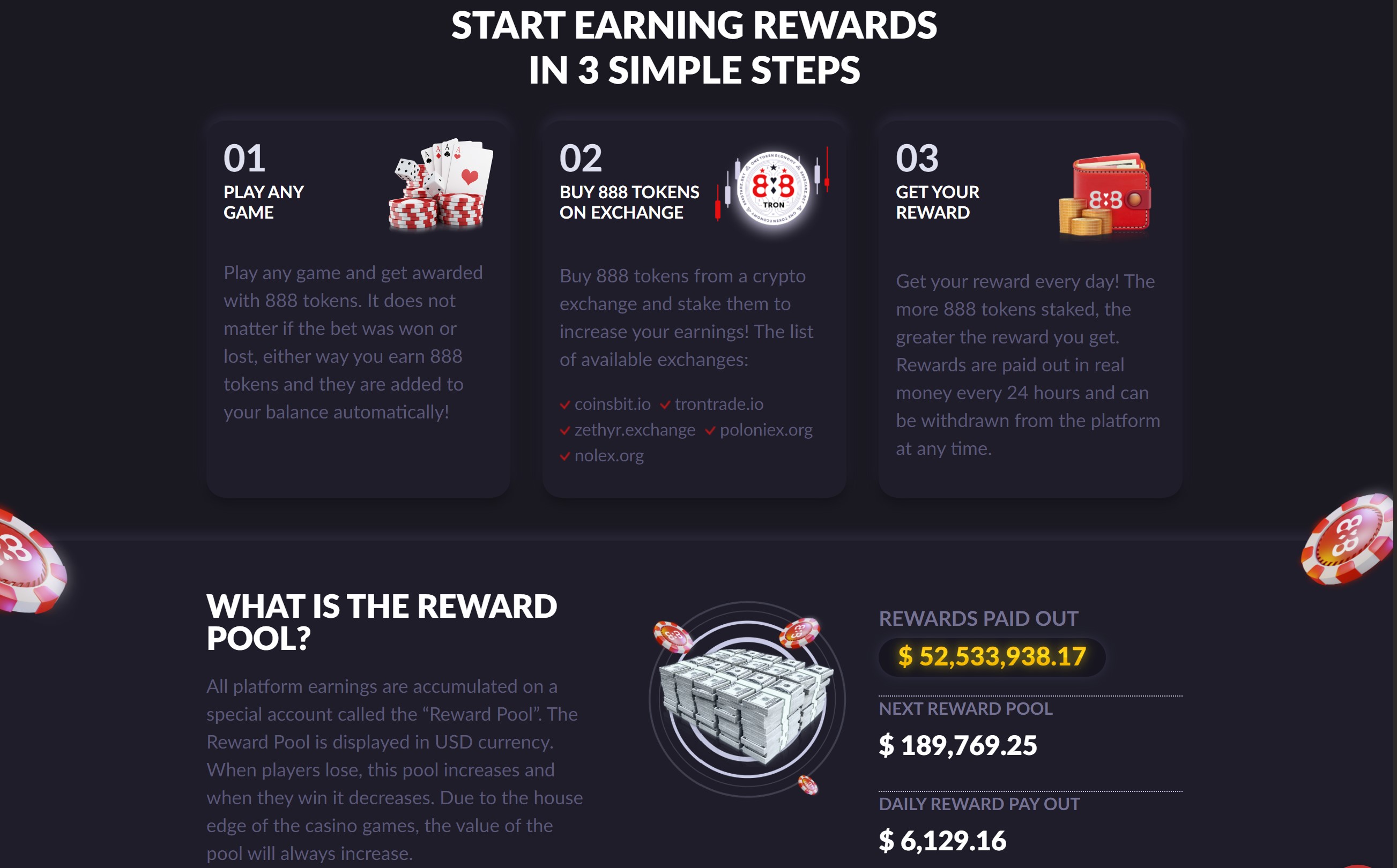 888tron staking earn crypto rewards