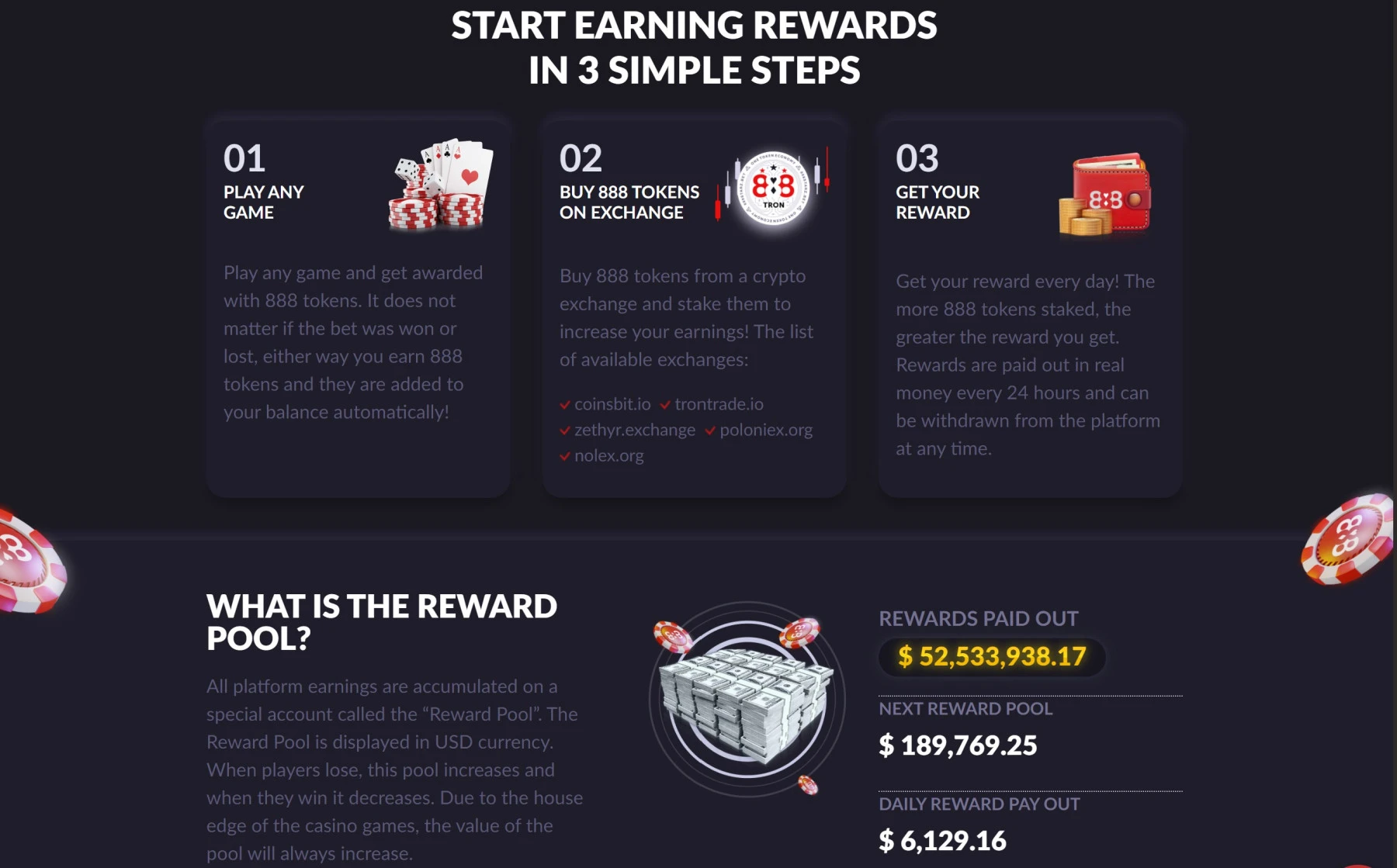 888tron staking earn crypto rewards