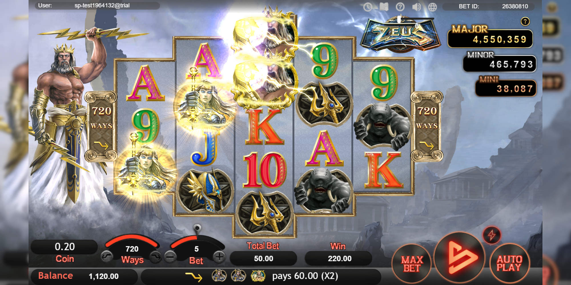 Zeus online casino slot machine by Simple Play slot games portfolio
