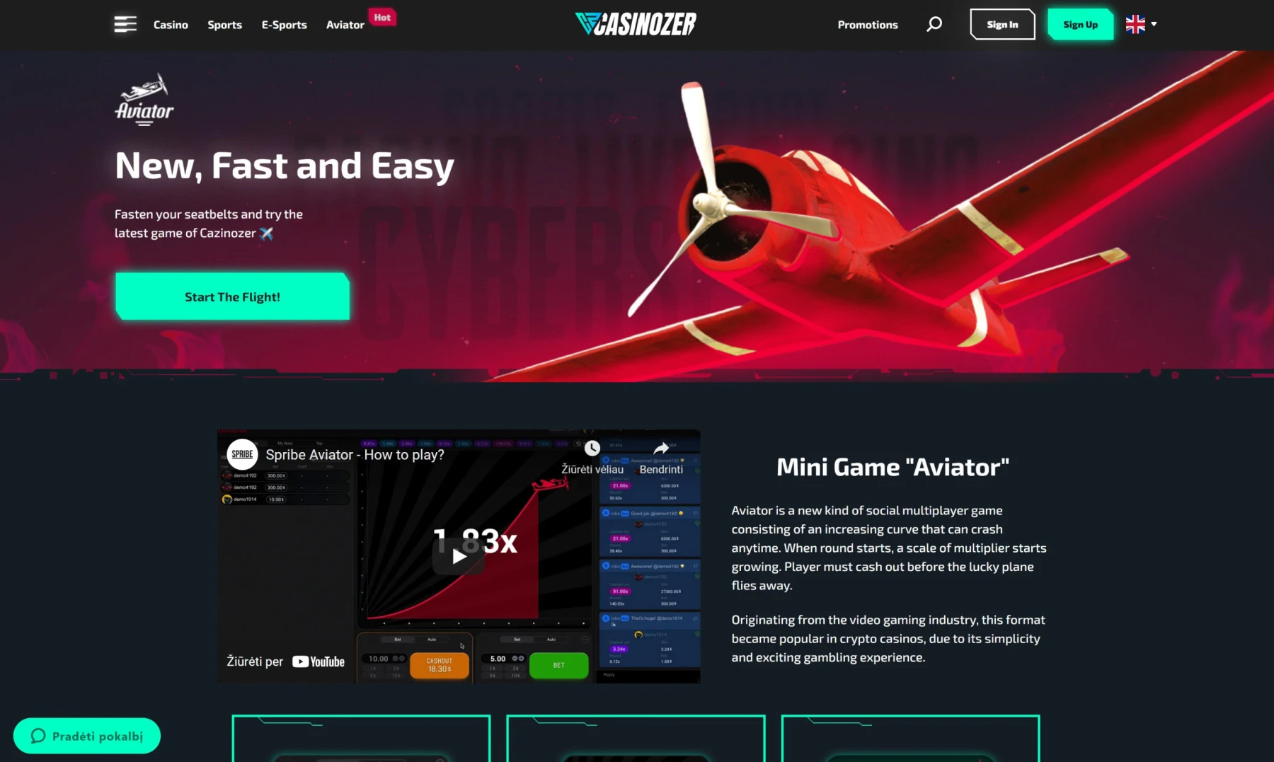 casinozer spribe aviator casino mini game