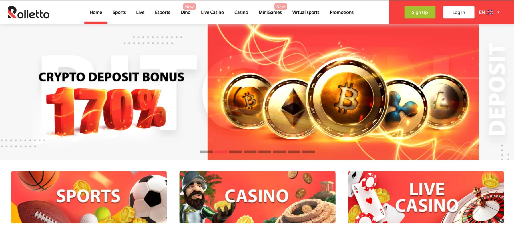 rolletto crypto payments bitcoin litecoin ripple ethereum crypto deposit bonus