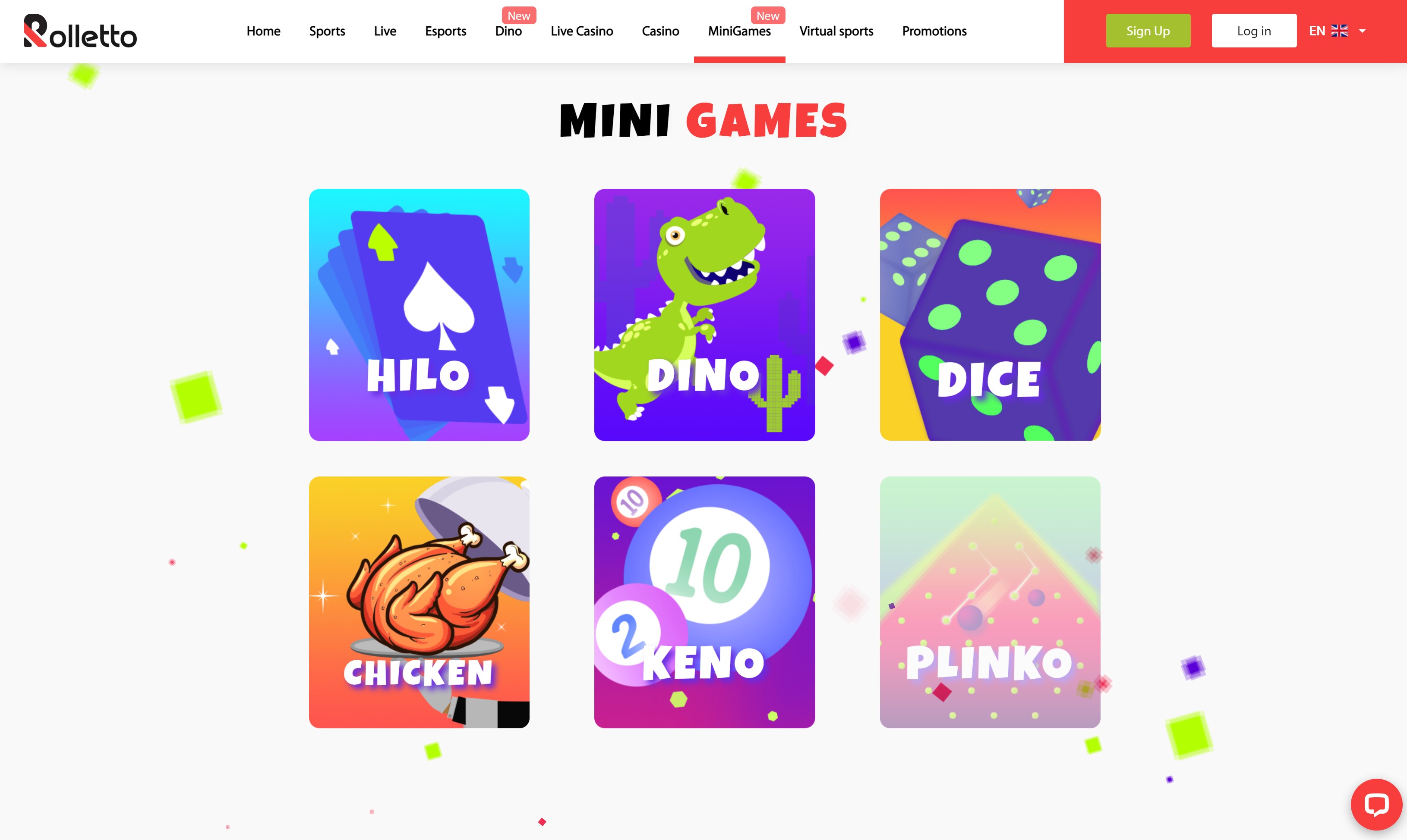 rolletto casino app mini games dino dice plinko keno