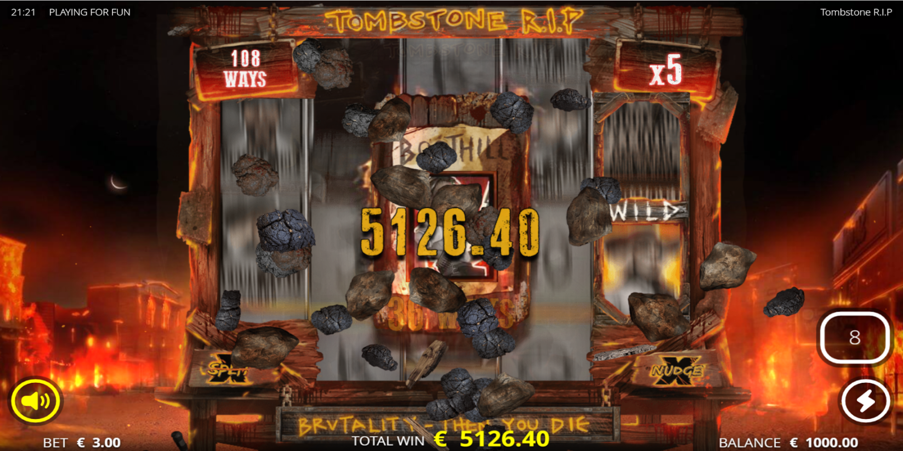 Tombstone RIP casino game Big Win during Free Spins