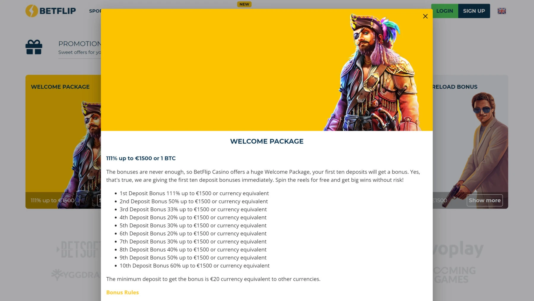 betflip crypto casino welcome package bonus up to 1 btc