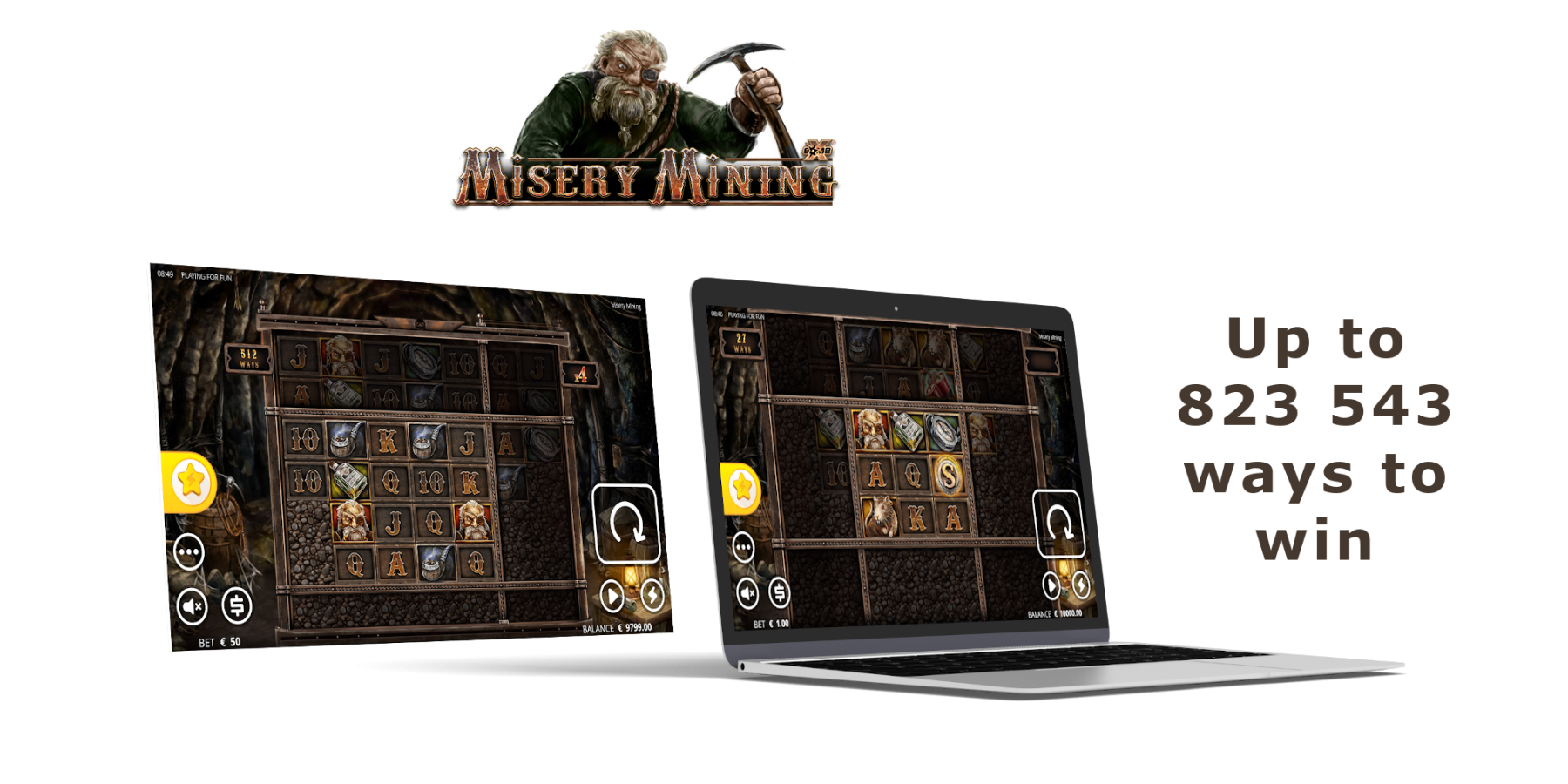 Online slot machine Misery Mining paylines can expand to 823543 ways to win