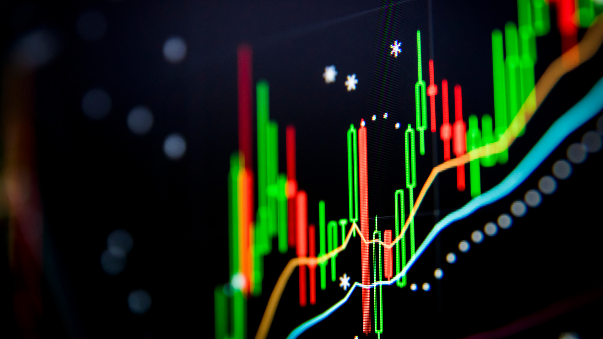 cryptocurrency volatile chart red green candles