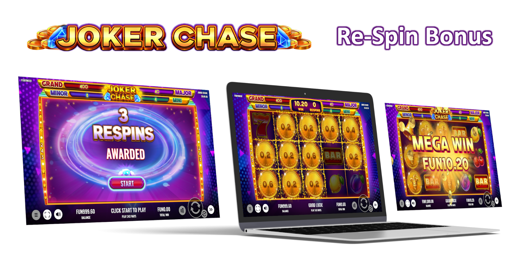 Joker Chase slot machine has a lot of features - Joker Chase Re-Spin, Free Spins and Bonus games