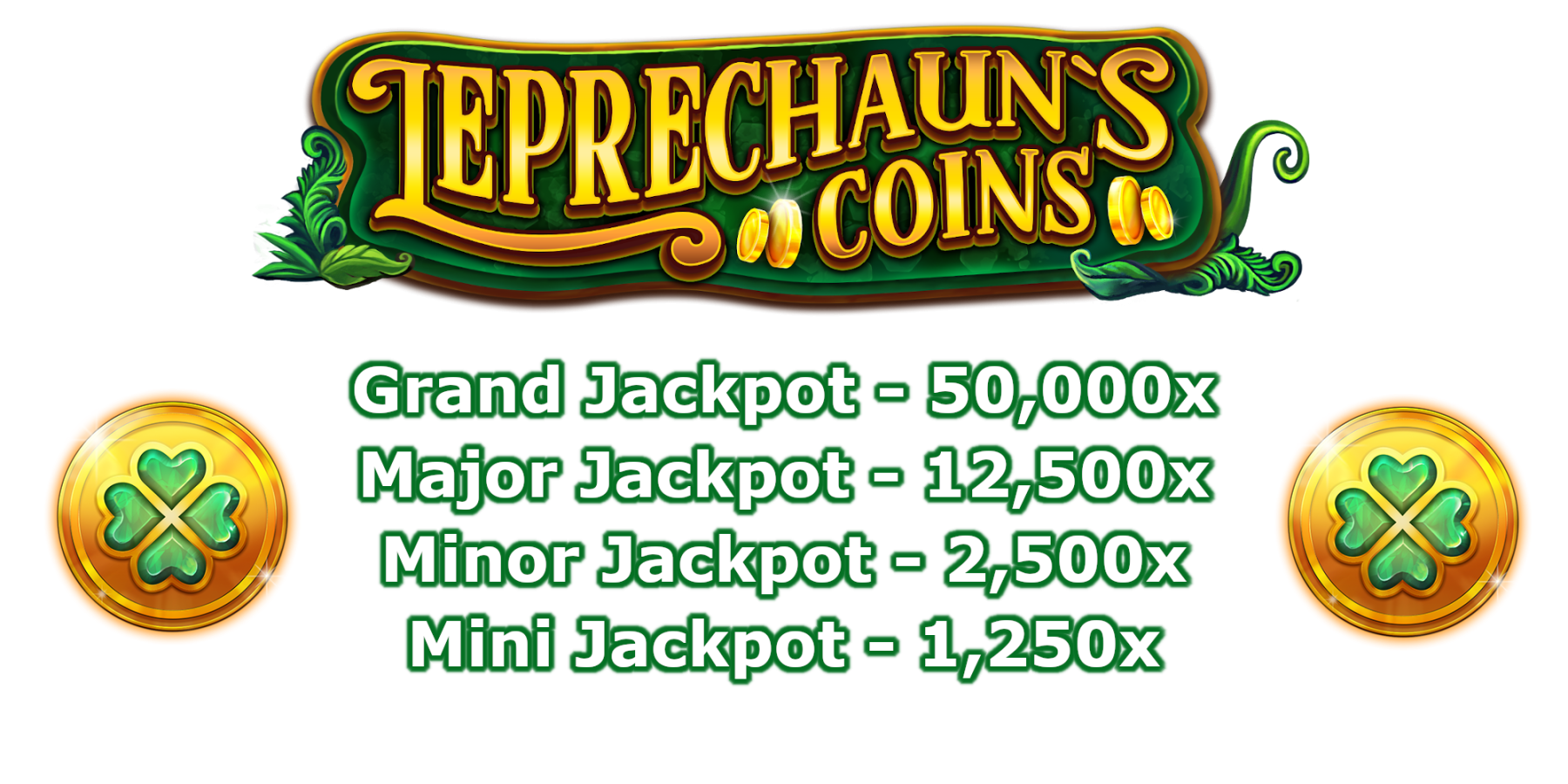 Four different Leprechaun's Coins casino slot game Jackpots