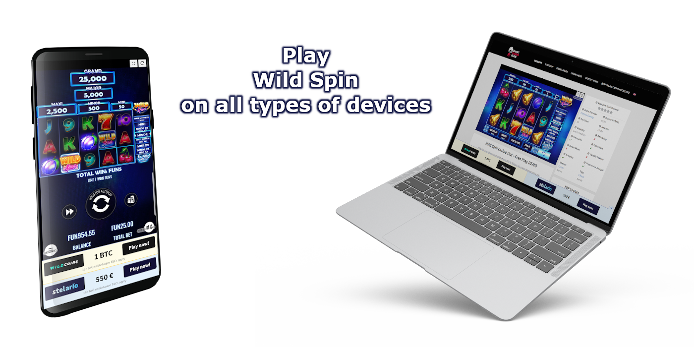 Wild Spin online slot machine available on all types of devices