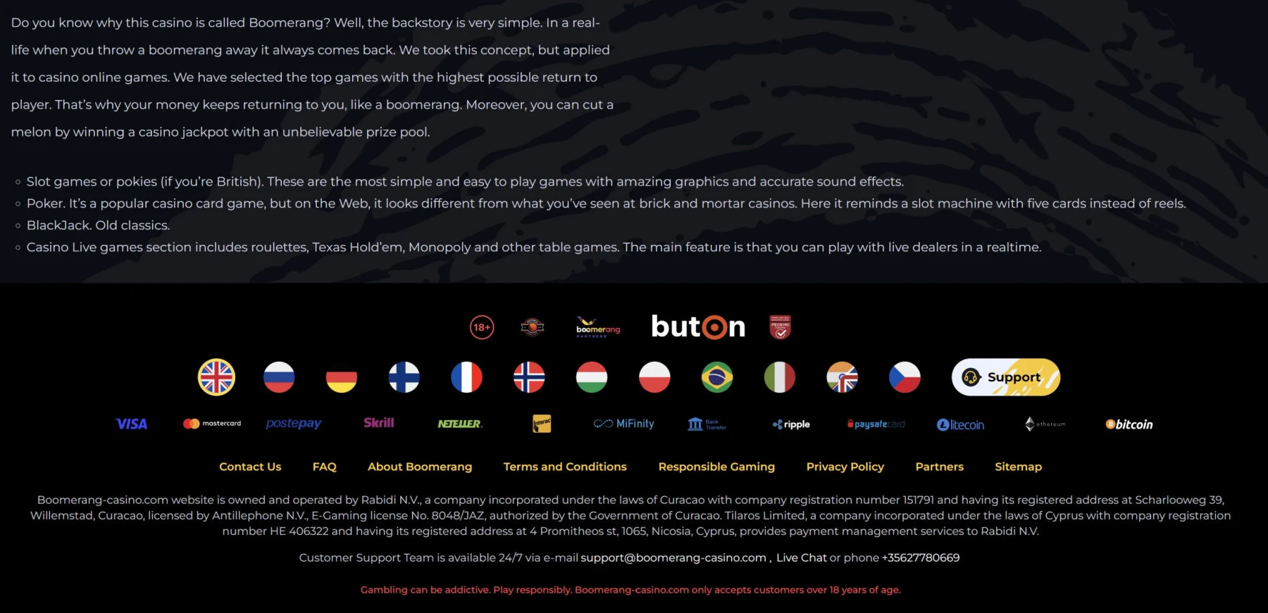 boomerang-casino-payment-options