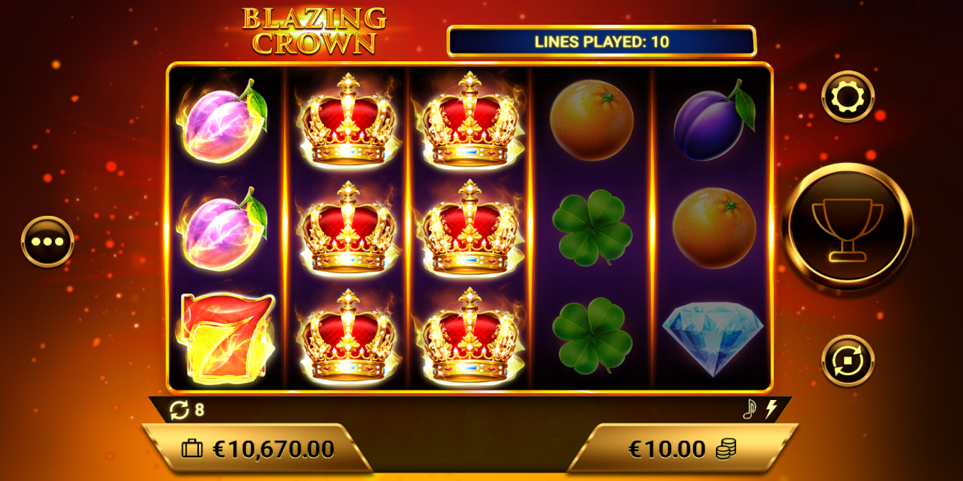 Blazing Crown slot game crowns two lines