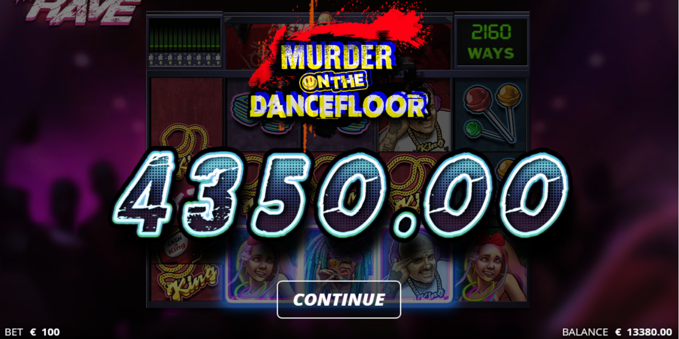 The Rave casino slot game Big Win
