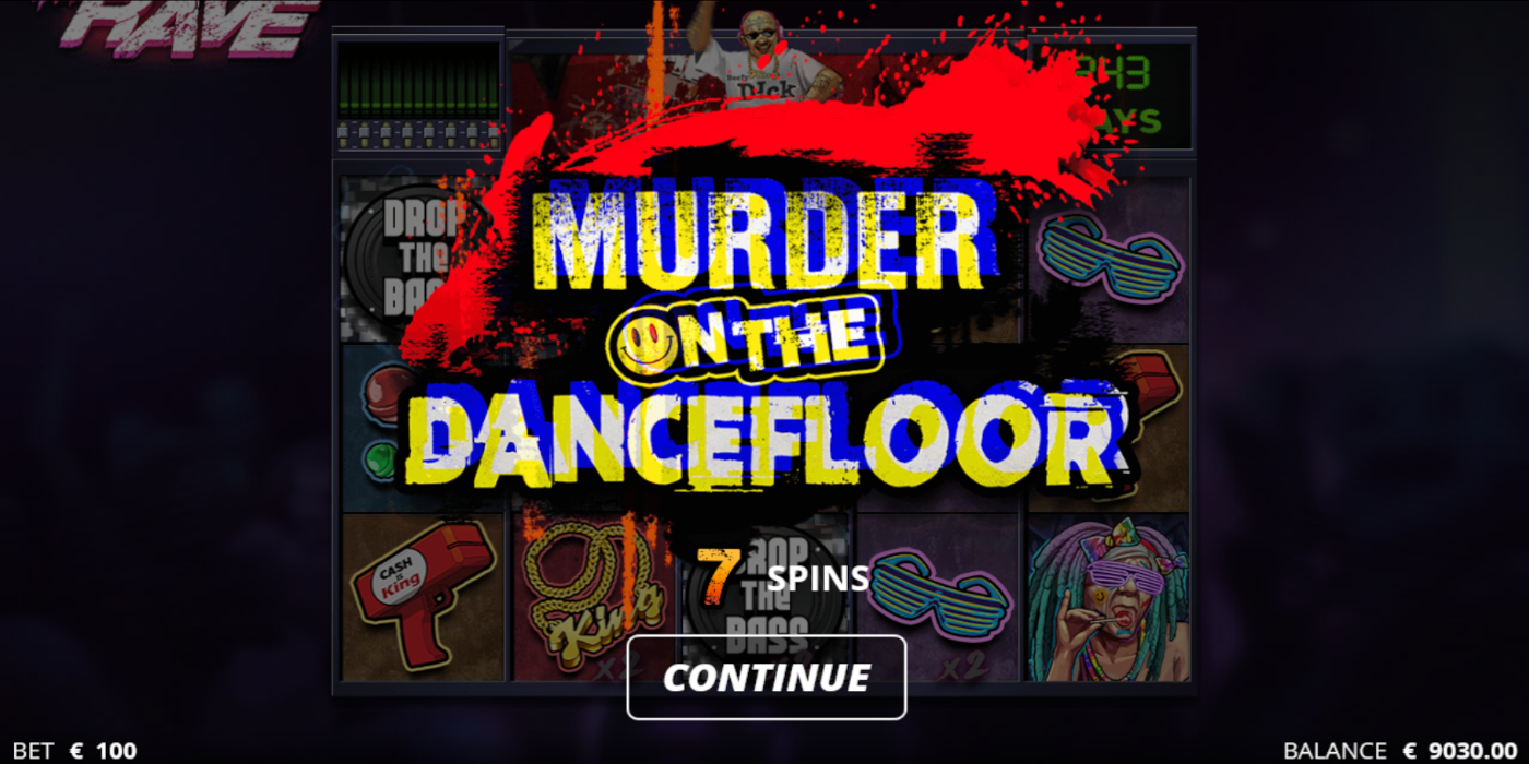 The Rave slot casino game 7 Free Spins