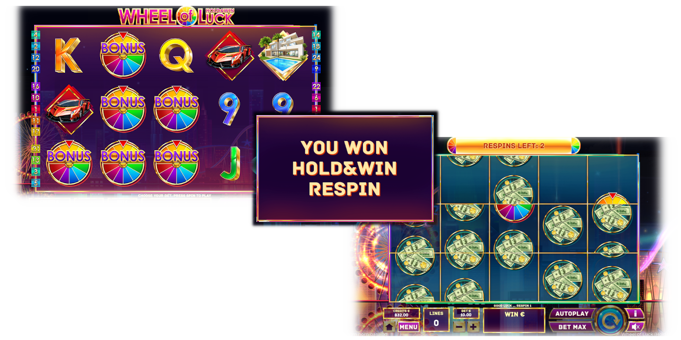 Wheel of Luck. Hold & Win slot game Hold & Win Respin feature