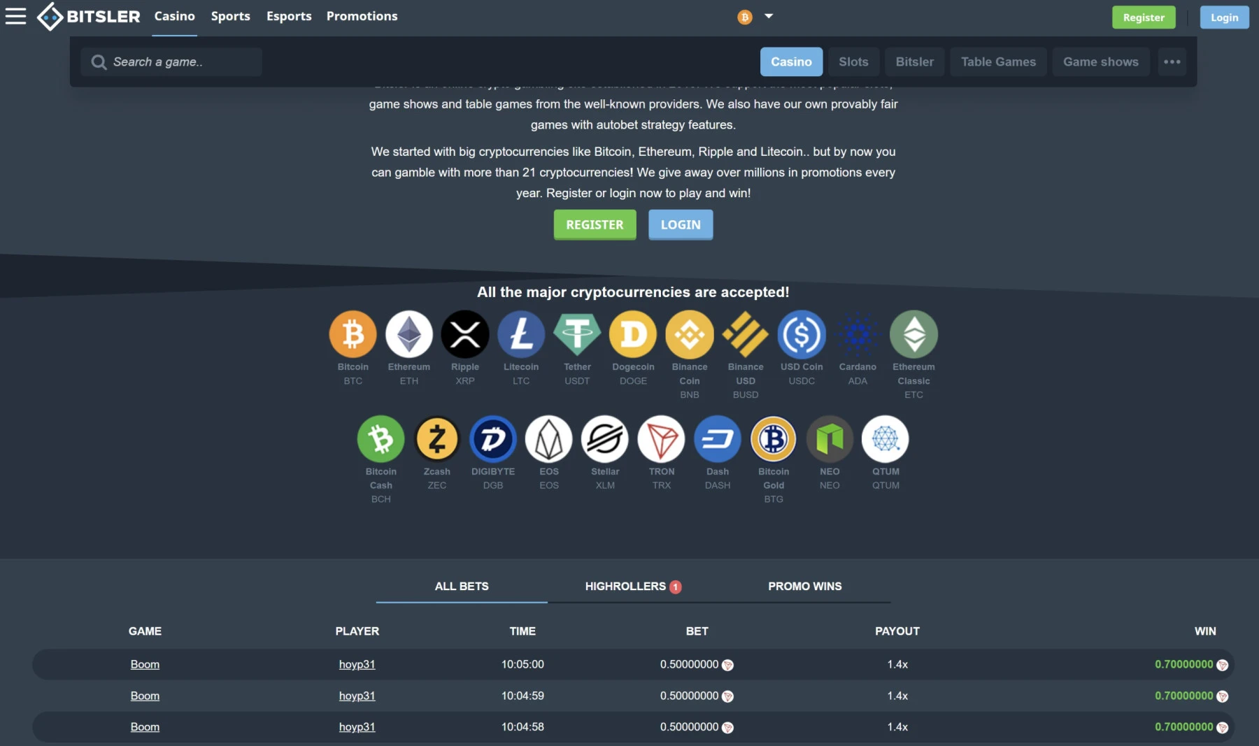 bitsler cryptocurrency payment methods minimum deposit bitcoin ethereum binance ripple cardano