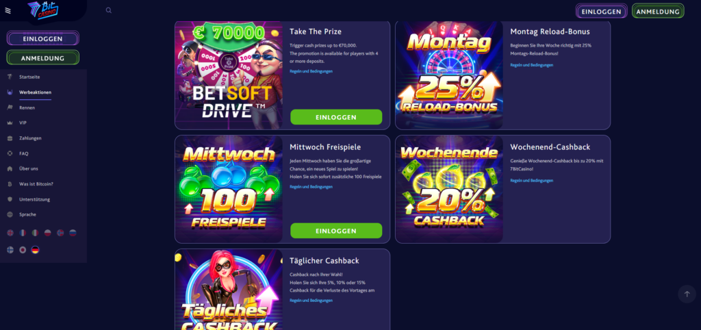 7bitcasino Montag Aufladebonus - 7bit Casino Freispiele - 7Bit Casino Sign Up Bonus Code