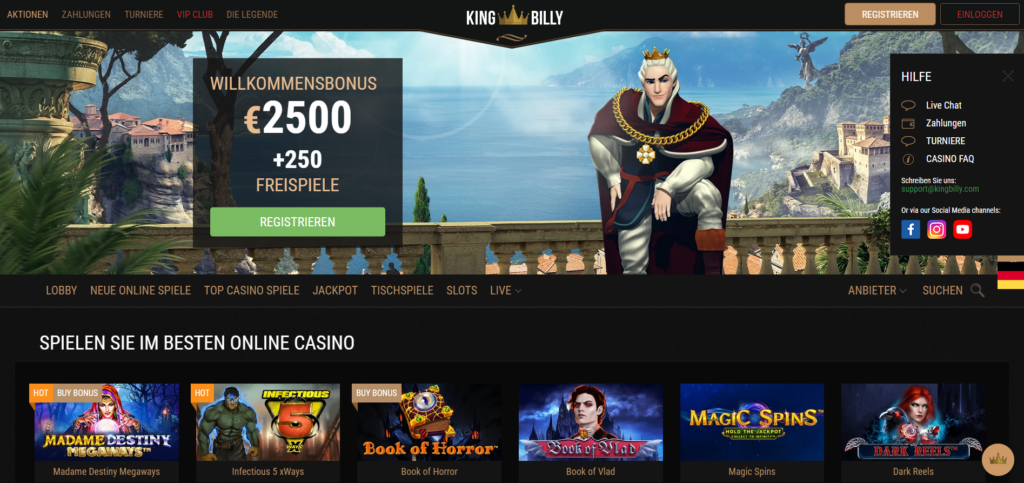 king billy casino erfahrung und kundenservice - king billy live chat und king billy bewertung