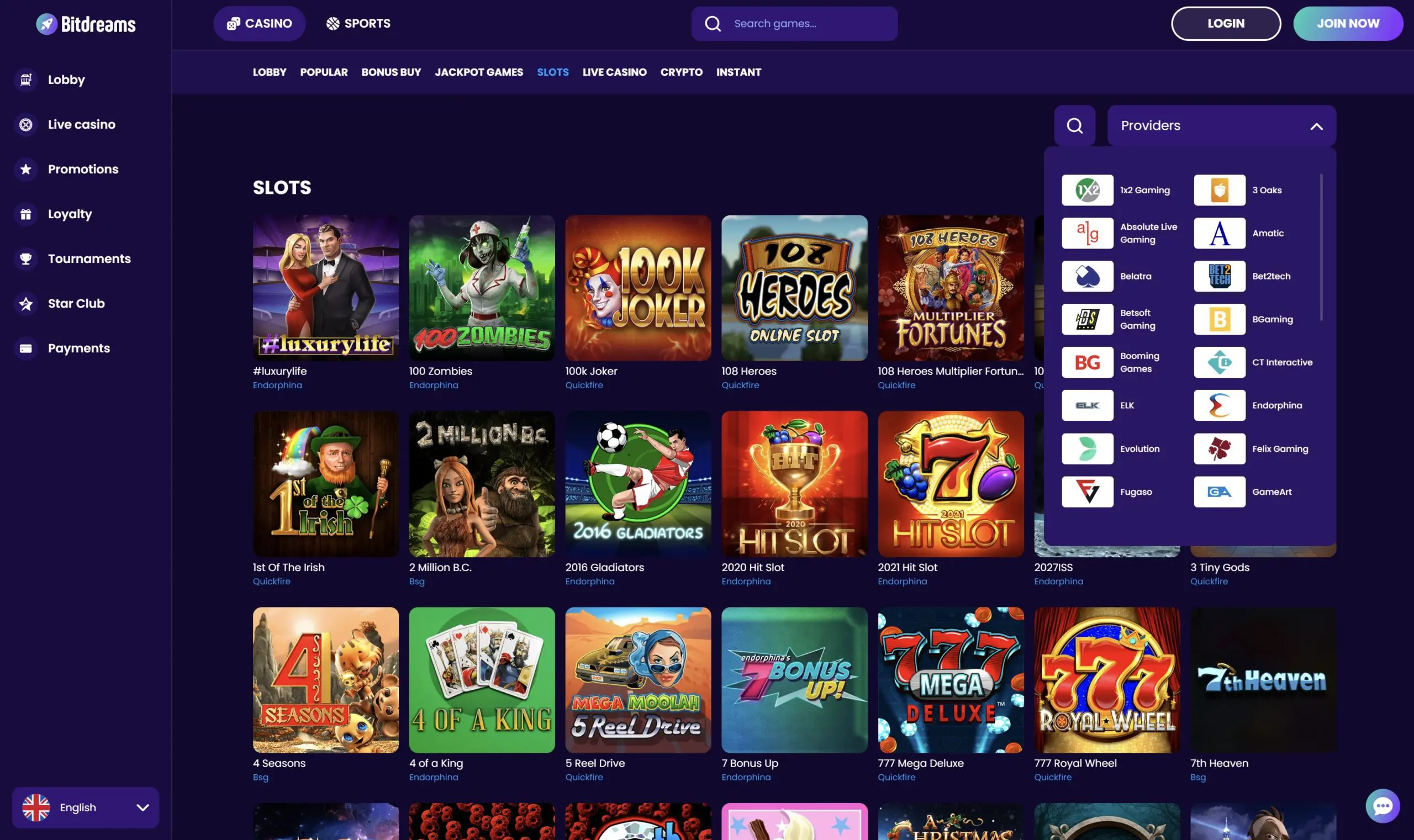 bitdreams casino slots games 4 seasons mega deluxe 777 royal wheel