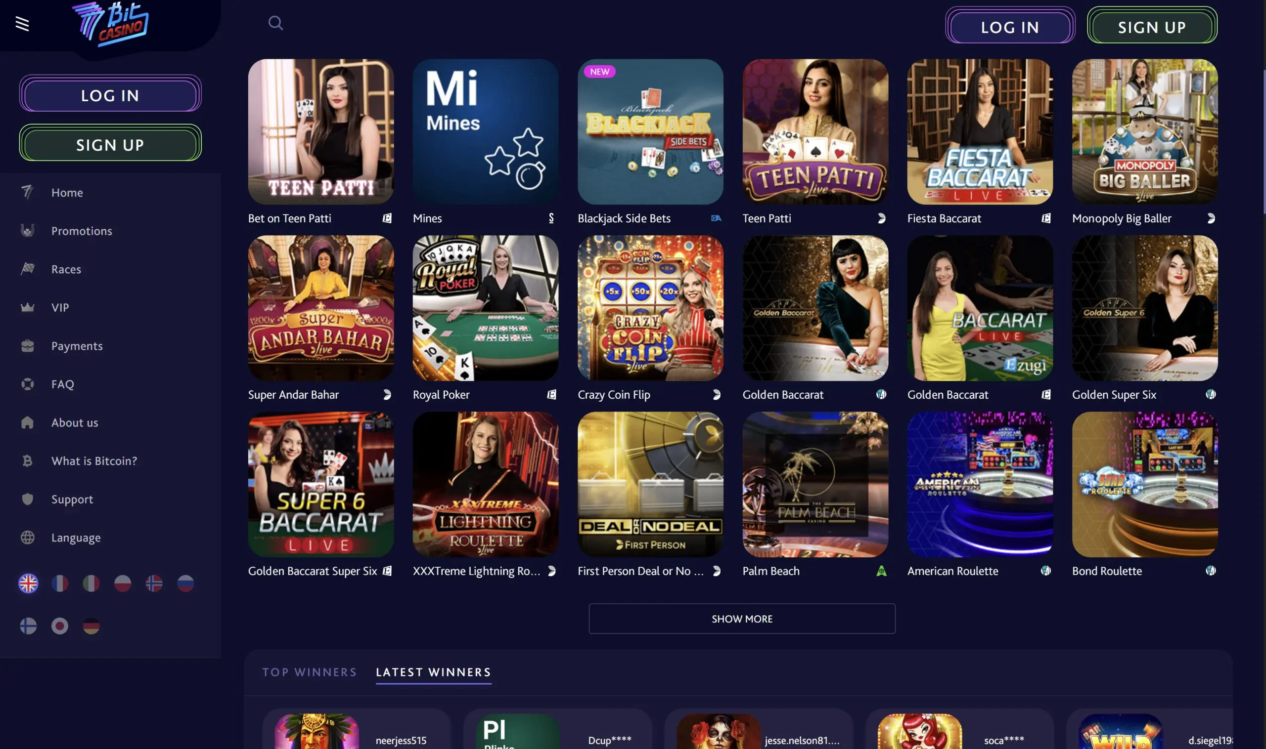 7bit live casino blackjack crazy time roulette baccarat monopoly big baller evolution gaming ezugi live dealer