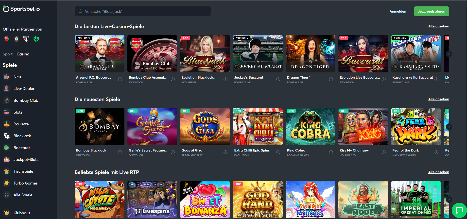 Sportsbet.io Casino Spiele - Sportsbet io Bewertung
