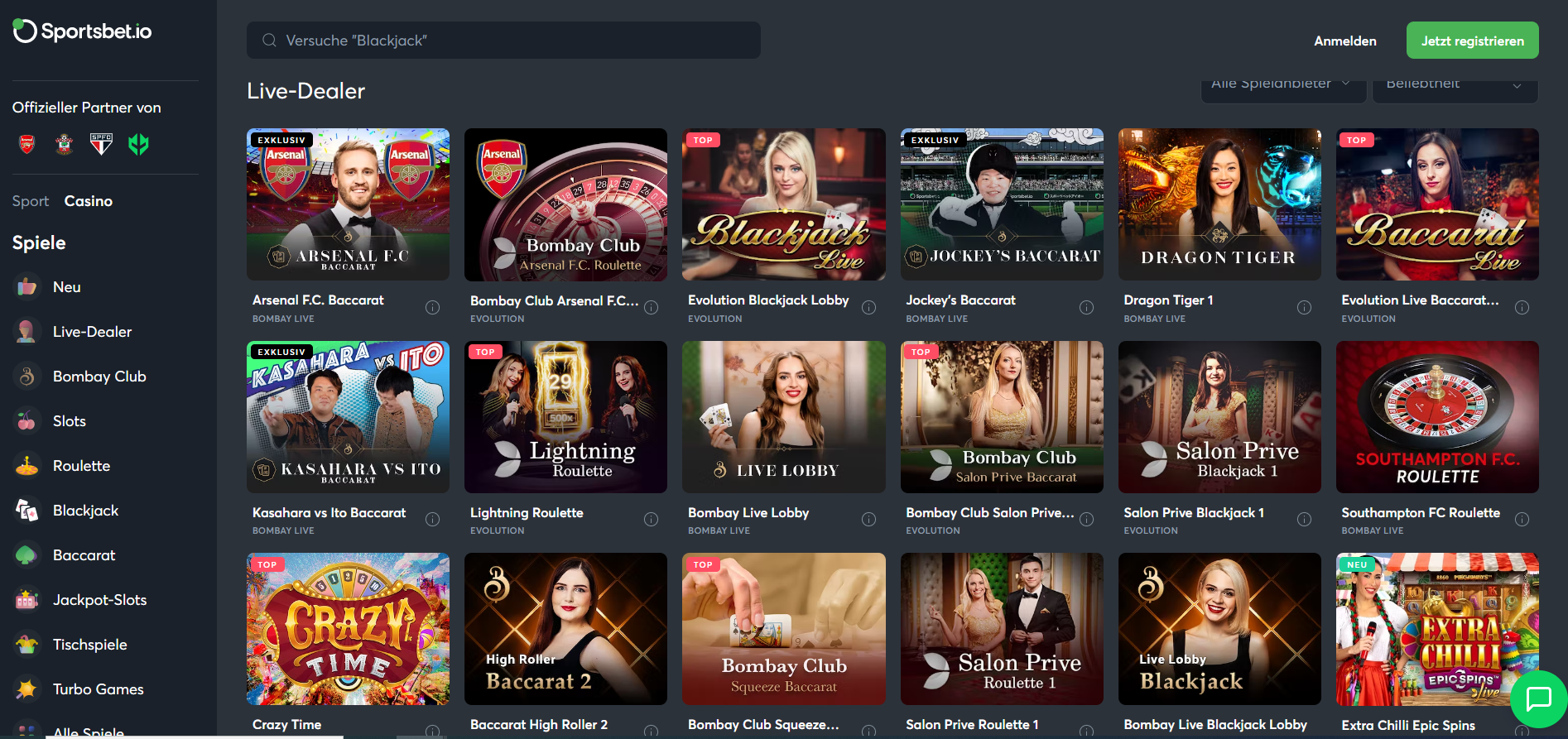 Sportsbet.io Live Casino
